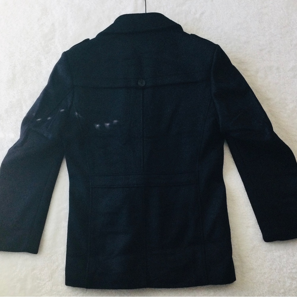 ZHPUAT Men’s Wool Coat Thermal Pea Coat Color Black Medium Size